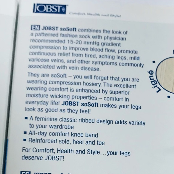 Jobst 2 Pair SoSoft White 15-20 mmHg XL Knee High Compression Socks NWT - Picture 10 of 11